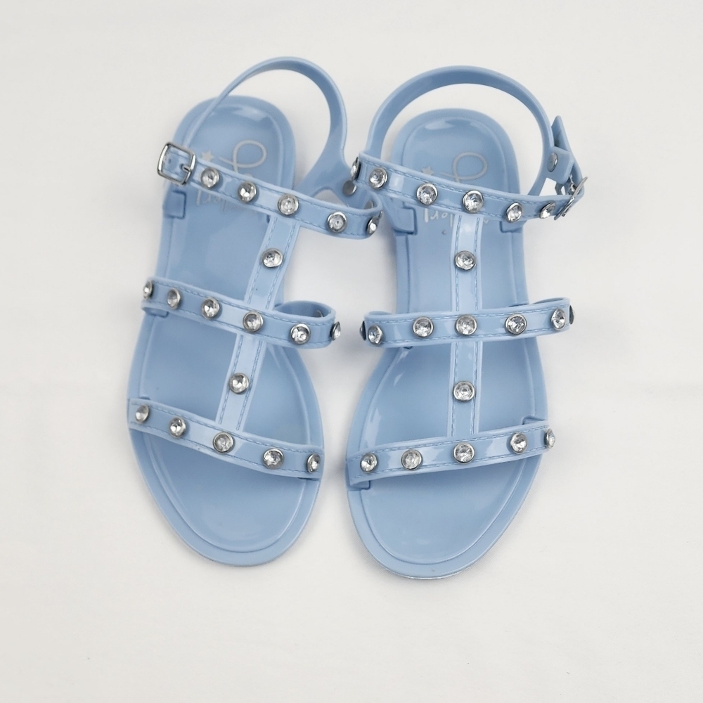 Olivia Miller Girl Blue PVC Studded Sandals